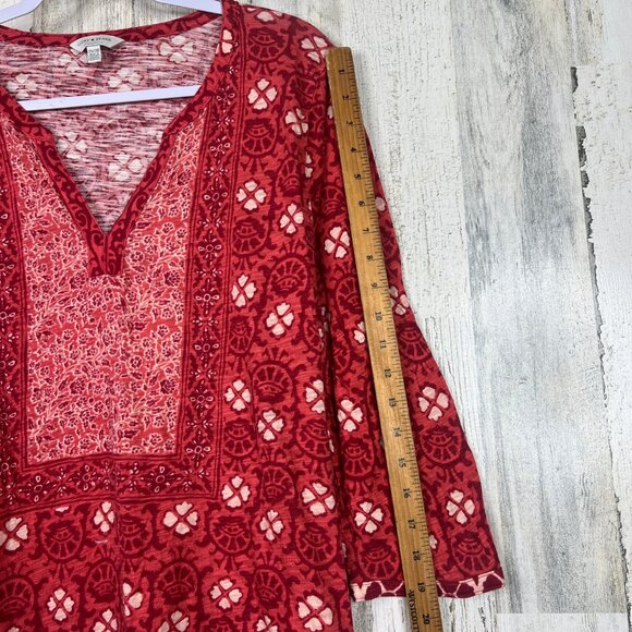 Lucky Brand Women's 2X Boho Floral Shirt Red Multi Lightweight Stretch‎ Top - Picture 11 of 11